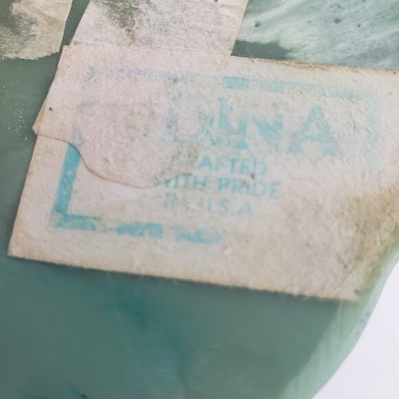 VTG 80s Dina Soapstone Retro Trinket Dish Beta Fish Bathroom Teal Marbled Beach - Picture 8 of 11